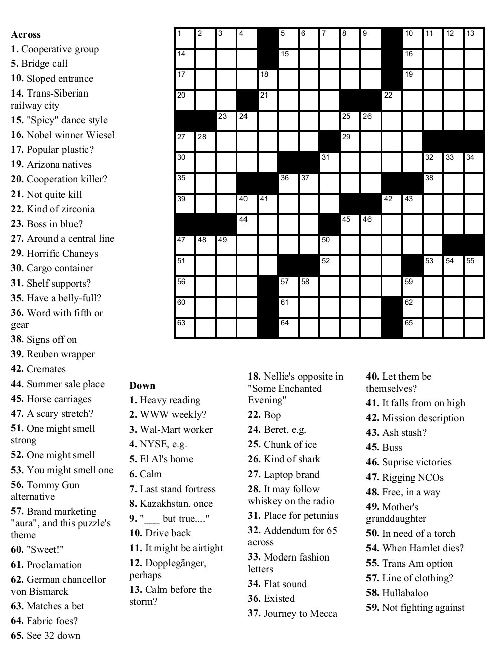 crossword page